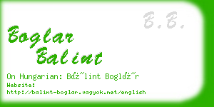 boglar balint business card